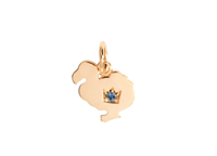 Charm Dodo Symbols in Oro rosa Zaffiro blu DMC4015-DOD30-ZS09R